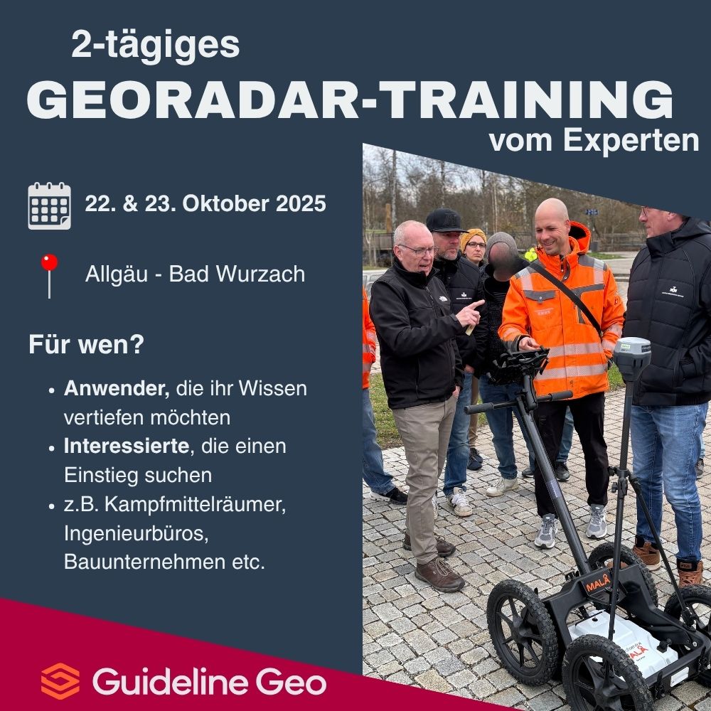 Teilnehmer beim Georadar-Training mit Guideline Geo in Bad Wurzach mit MALÅ Georadar-System