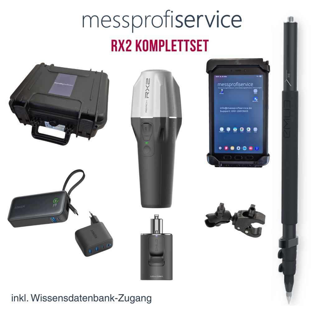 Emlid Reach RX2 Komplettset mit Schutzkoffer, Tablet, Vermessungsstab, Tiltmodul und Zubehör – messprofiservice