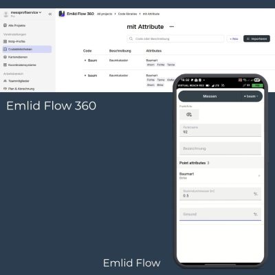 Code-Attribute in Emlid Flow 360 einrichten – Beispiel Baumkataster mit Dropdown Baumart