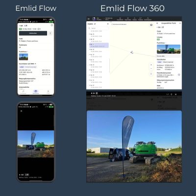 Emlid Flow 360: synchronisiertes Punktfoto am Messpunkt in der Webansicht